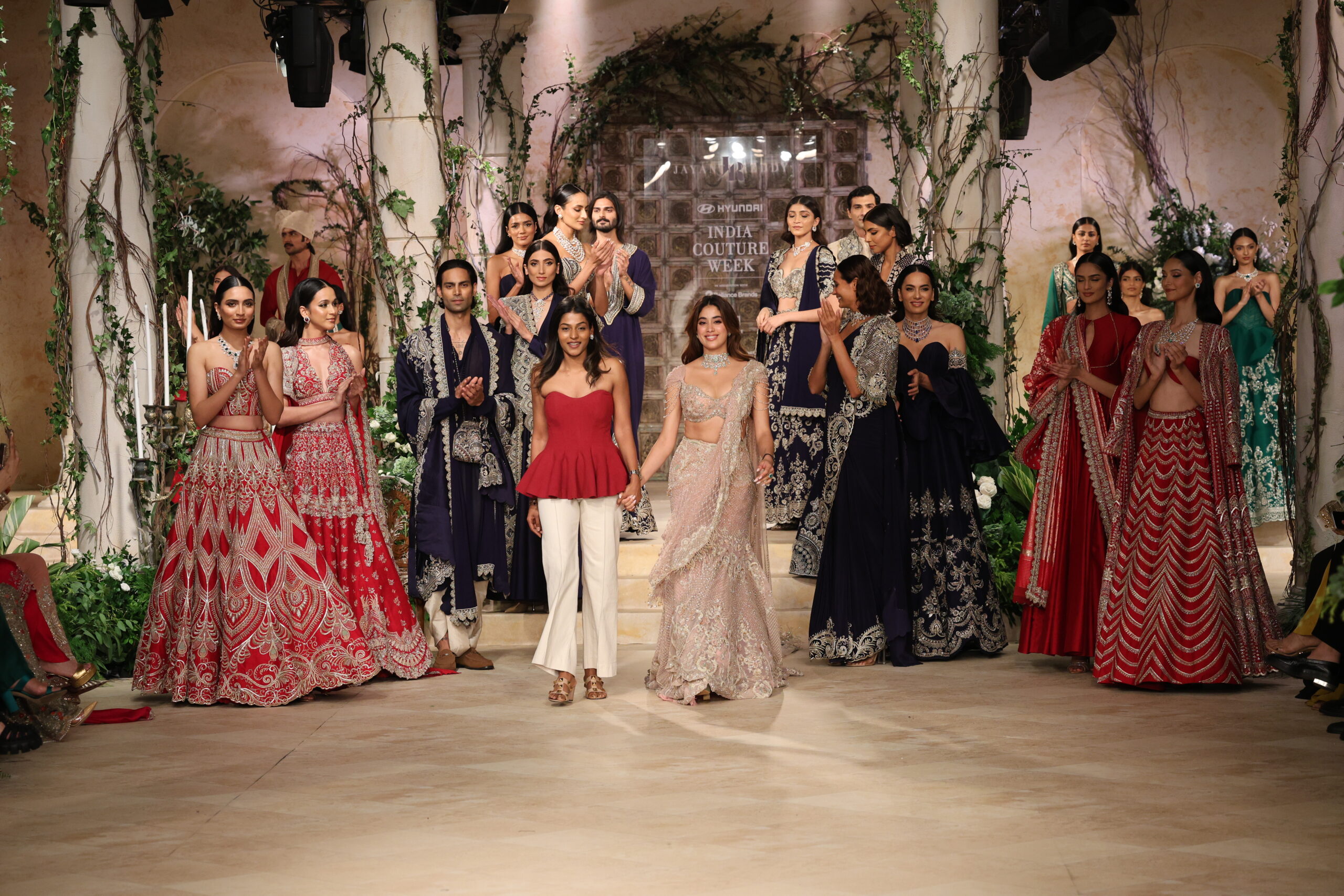 Choli out, sharara-peplum blouse in: Jayanti Reddy
