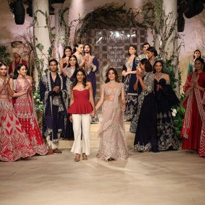Choli out, sharara-peplum blouse in: Jayanti Reddy