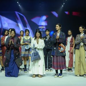 A model walks the ramp at the KHADI INDIA PRESENTS SHRUTI SANCHETI  show during Lakmé Fashion Week 2026, held at the Jio World Convention Centre on March 20th, 2026.Photo : FS Media Pro / FDCI x Lakme Fashion Week / RISE Worldwide