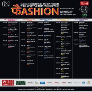 WIFW AW 14 – Show Schedule
